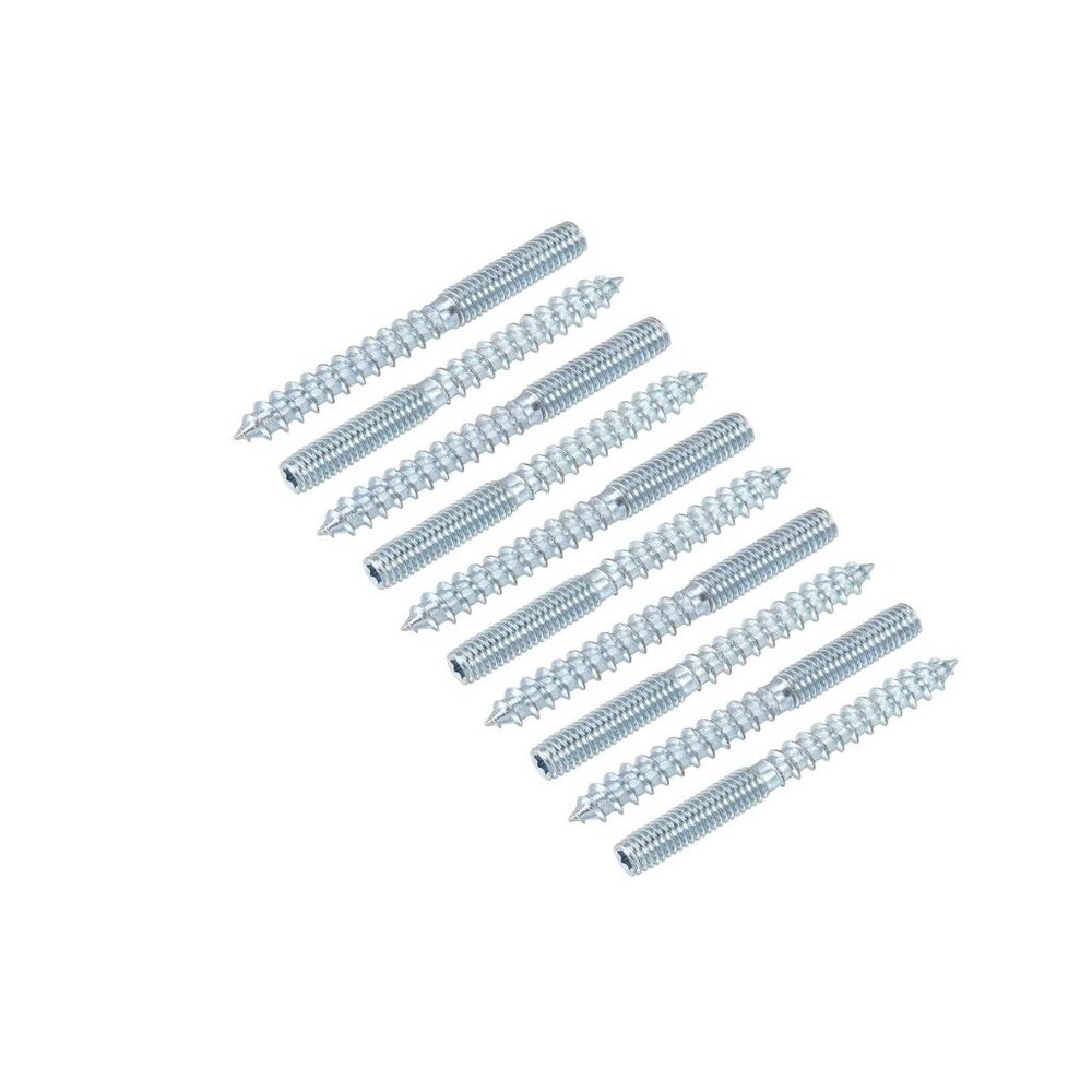 Double Ended Screws 40 Pcs Zinc Plated M6 Threaded Wood To Wood Connector 60mm L